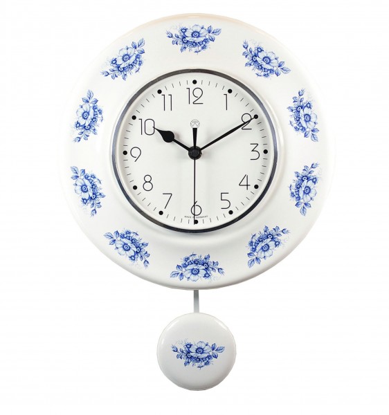 Funk-Pendeluhr Dekor/blaue Blume