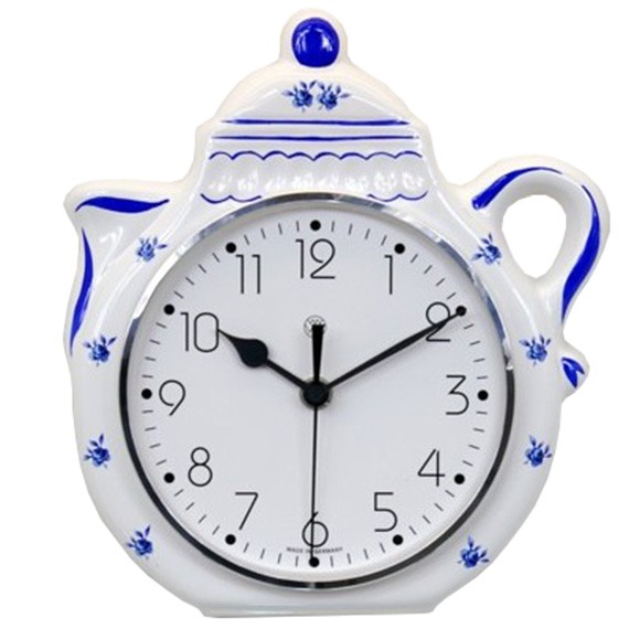 Funk-Küchenuhr / blaue Kanne