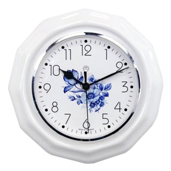 Funk-Küchenuhr / blaue Blume