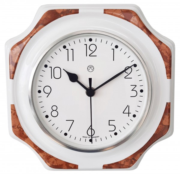 Funk-Küchenuhr / brauner Dekorrand