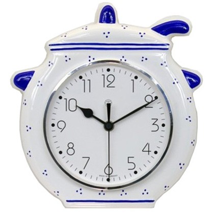 Funk-Küchenuhr / Dekor-blau