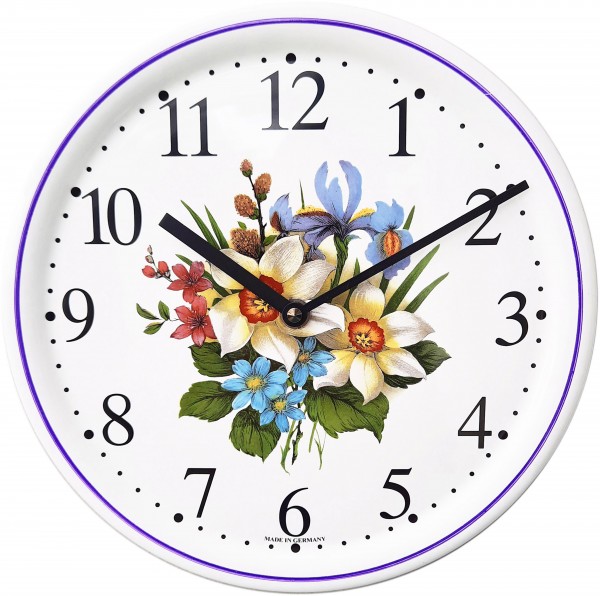 Keramik-Uhr / Blumen