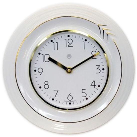 Quarz-Küchenuhr / Weiß-Gold