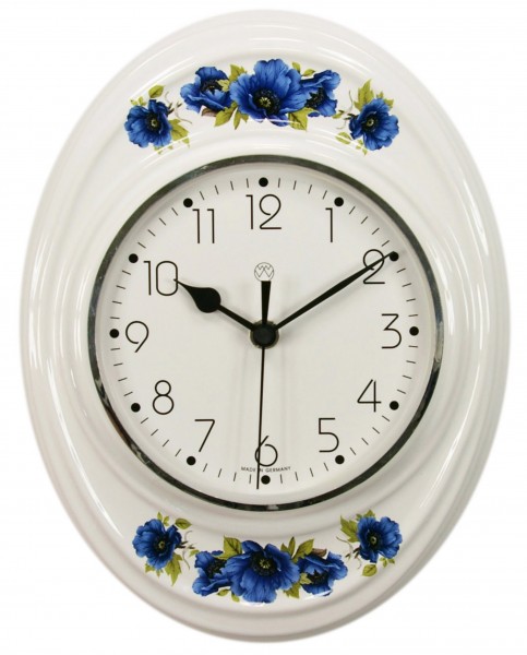 Funk-Küchenuhr / blaue Mohnblume