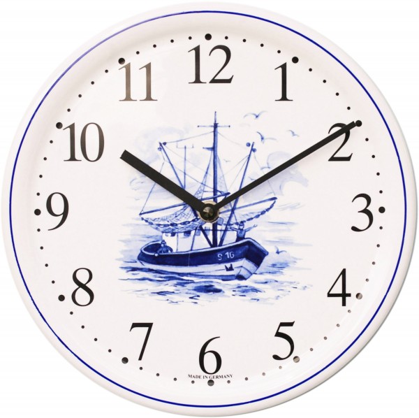 Keramik-Uhr Dekor / Fischkutter