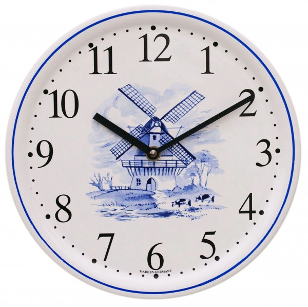 Keramik-Uhr Dekor / Windmühle