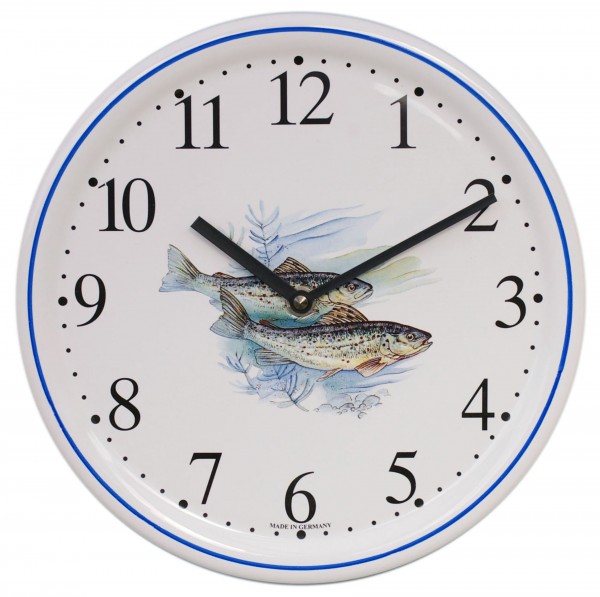 Keramik-Uhr / Fische