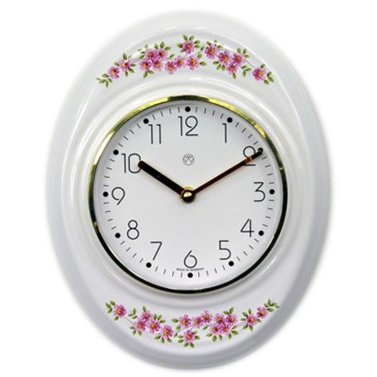 Quarz-Küchenuhr Dekor/rosa Ranke