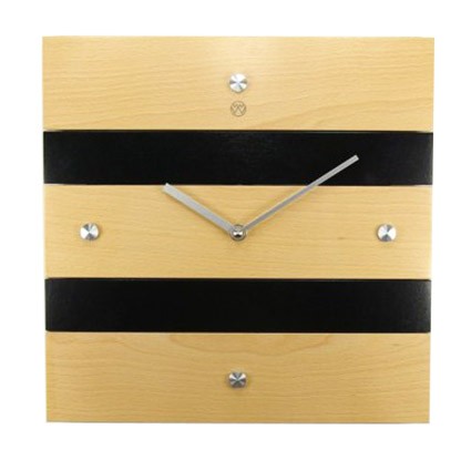 Holz - Wanduhr - Amanda hell / schwarz