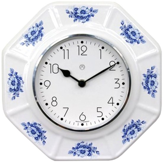 Küchenuhr Quarz ( blaue Blumen )