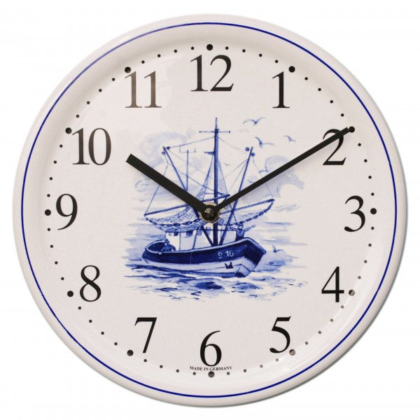 Keramik-Uhr Dekor / Fischkutter