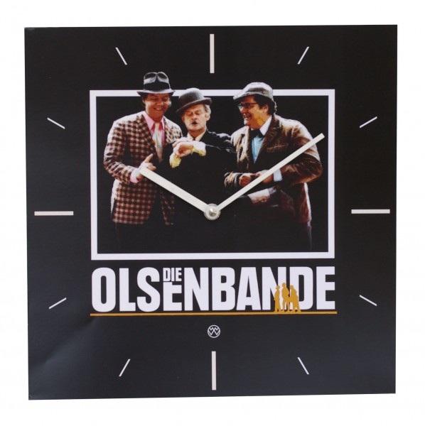 Lizenz - Wanduhr Olsenbande - Eckig mit Quarzwerk