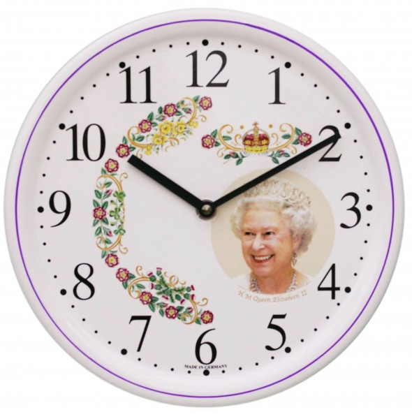Keramik-Uhr Dekor / Queen Elisabeth