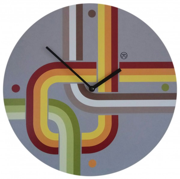 Quarz-Wanduhr / Retro-Look dunkelgrau