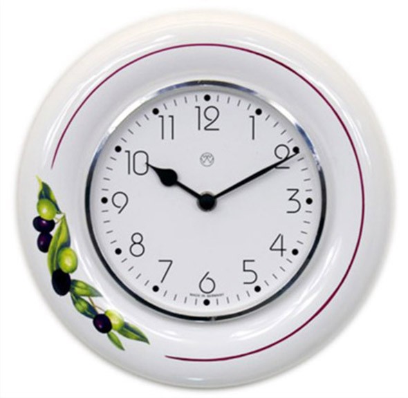Quarz-Küchenuhr / Oliven schwarz-grün