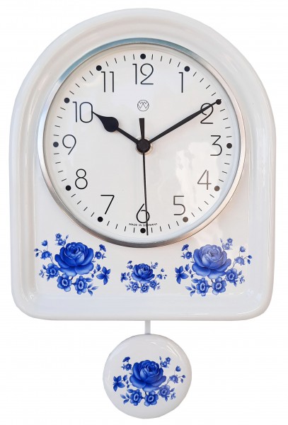 Funk-Pendeluhr / blaue Blume