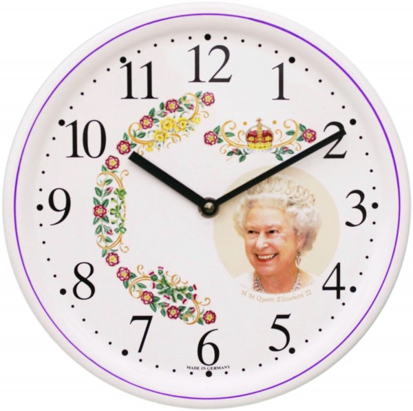 Keramik-Uhr Dekor / Queen Elisabeth