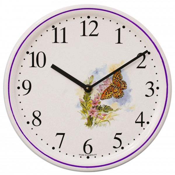 Keramik-Uhr Dekor / Schmetterling