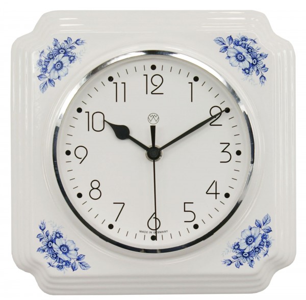 Funk-Küchenuhr / blaue Blüten