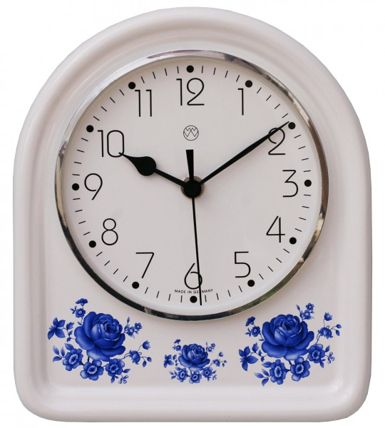 Funk-Küchenuhr Dekor / blaue Blume