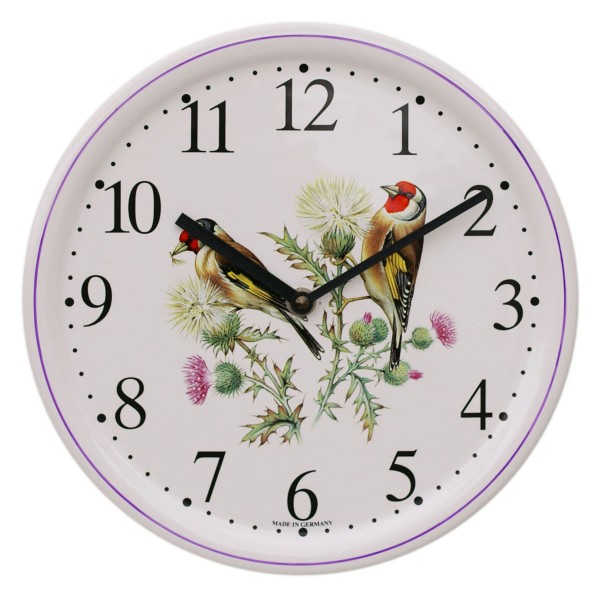 Keramik-Uhr / Vögel