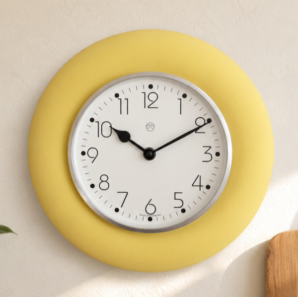 Keramik-Uhr, Gelb