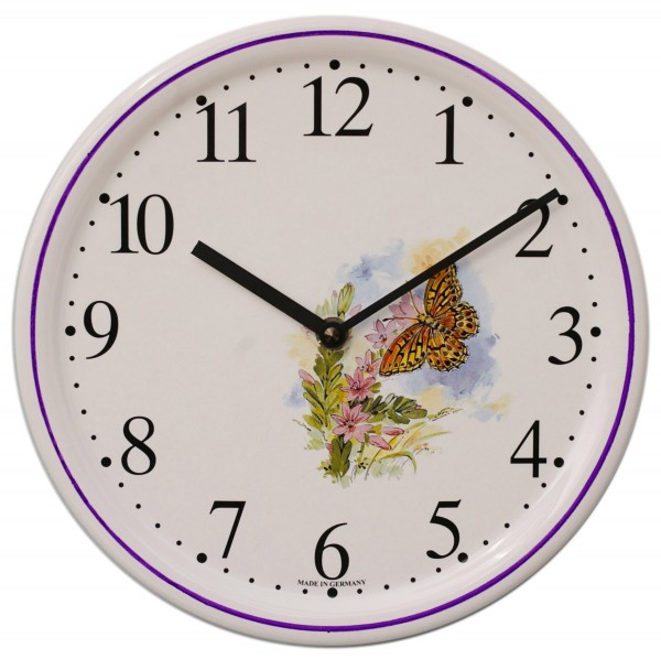 Keramik-Uhr / Schmetterling