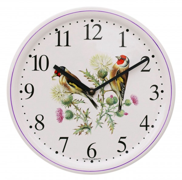 Keramik-Uhr / Vögel