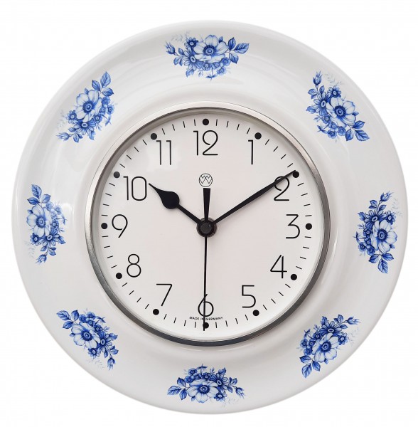 Funk-Küchenuhr / blaue Blume