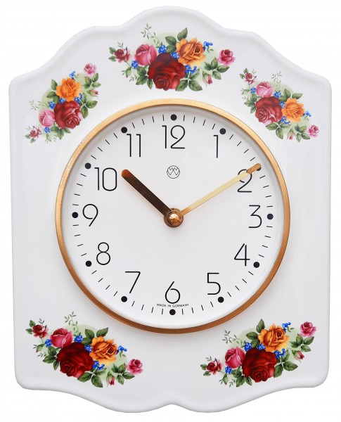 Quarz-Küchenuhr Dekor / bunte Rosen