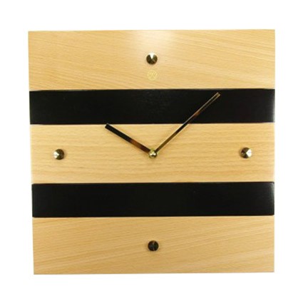 Holz - Wanduhr - Amanda hell / schwarz