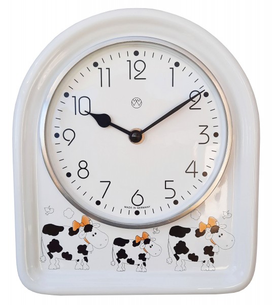 Quarz-Küchenuhr / Kühe mit Schleife