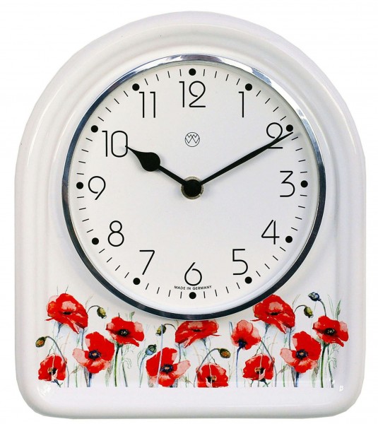 Quarz-Küchenuhr / Mohnblume